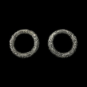 Adorned White Brass Hinged Ear Weights
