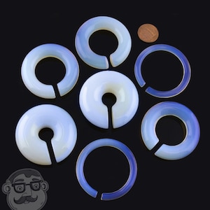 Opalite Glass Hoop Plugs