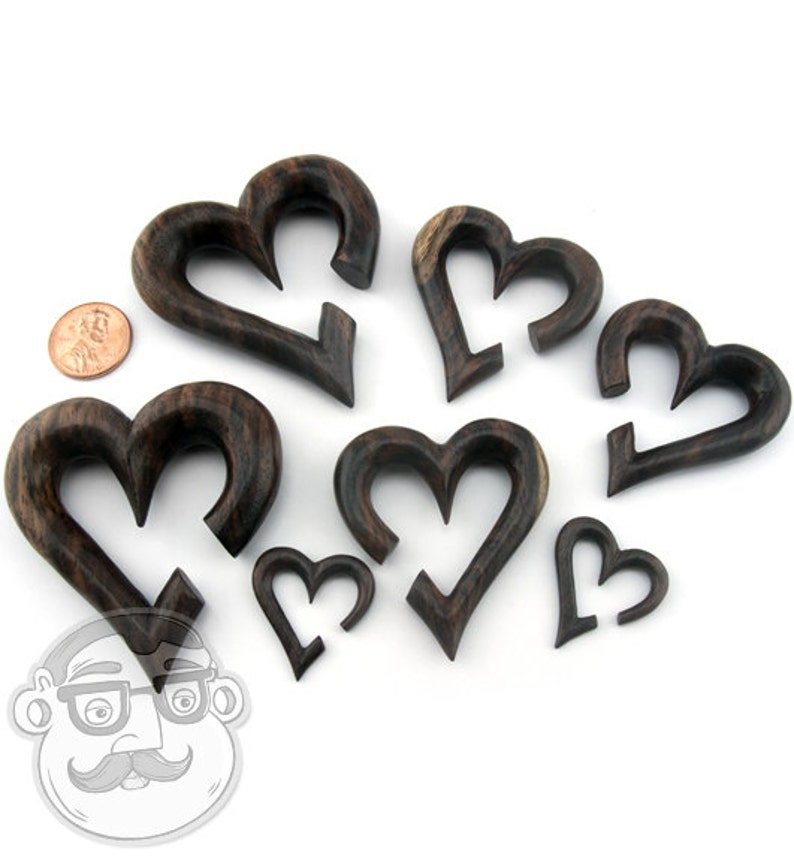 Wooden Heart Hanger Plugs image 1