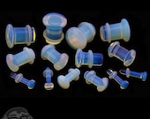 Opalite Glass Plugs - Single Flare (8G - 1 2 quot ) Sold In Pairs