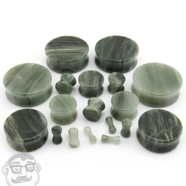 Green Jasper Stone Plugs