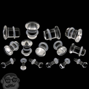 Clear Glass Plugs - Single Flare