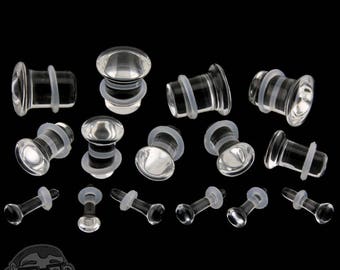 Clear Glass Plugs - Single Flare