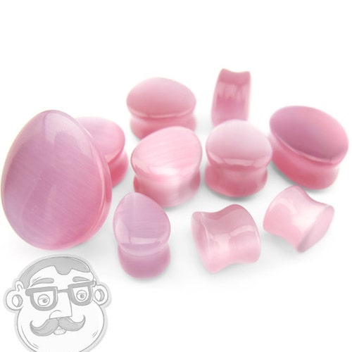 Aqua Cat's Eye Glass Plugs Sizes / Gauges 8G 1 Inch Etsy