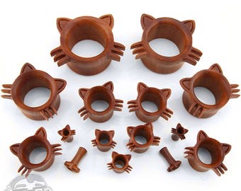 Kitty Kat Wooden Tunnels (6 Gauge - 1 & 1/4" Inch) - Sold in Pairs