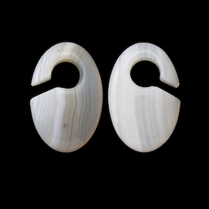 Ovaloid Agate Stone Ear Weights