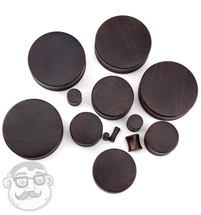 1 Pair Sizes Gauges Dark Tamarind Wood Plugs 6G - 1 /& 12Inch