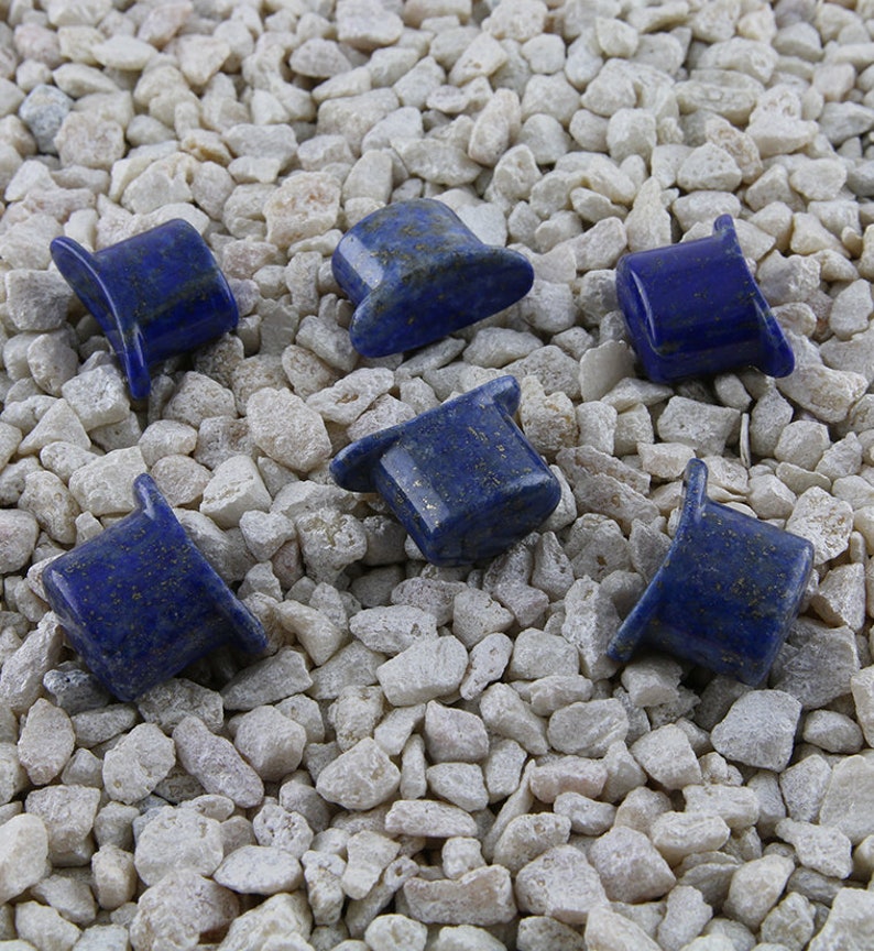 12 Lapis Lazuli Stone Oval Labret Plug 12mm