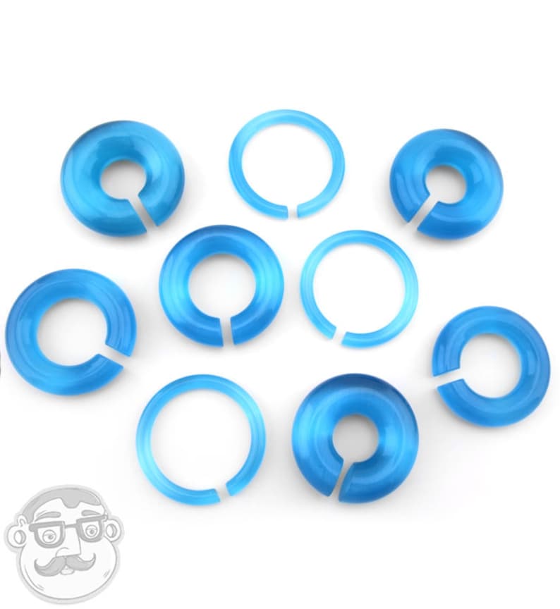 Blue Cat's Eye Glass Hoop Plugs Sizes / Gauges 6G Etsy