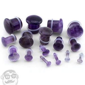 Purple Amethyst Single Flare Stone Plugs