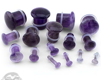 Purple Amethyst Single Flare Stone Plugs