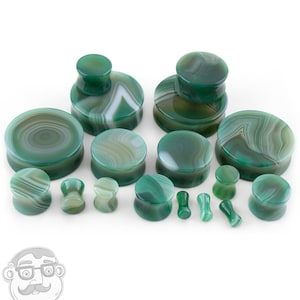 Green Agate Stone Plugs