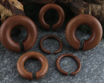 Saba Wood Hoop Plugs