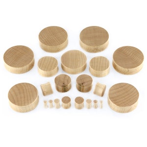 Maple Wood Plugs Sizes / Gauges (8G - 1 & 1/2&quot; Inch)
