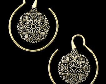 Hanging Mandala Brass Ear Weights