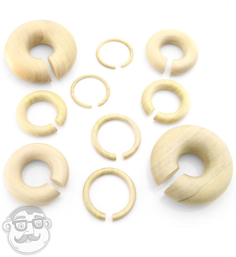 Crocodile Wood Hoop Plugs Sizes Gauges 8g Up To 1 Inch Image 0
