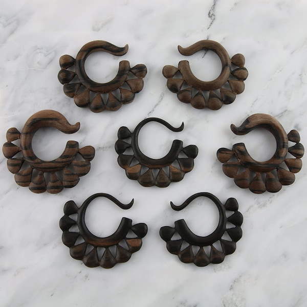 Stratum Wooden Hangers Plugs Sizes / Gauges (8 Gauge - 1/2") 1 Pair, Stretched Ears, Organic Plugs