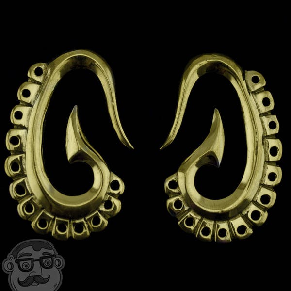 Maori Hook Brass Ear Weights