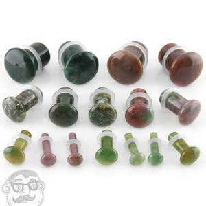 Indian Agate Stone Plugs - Single Flare (8G - 1/2") Sold In Pairs