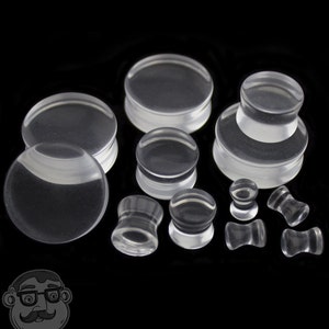 Clear Glass Double Flare Plugs