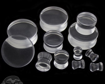 Clear Glass Double Flare Plugs