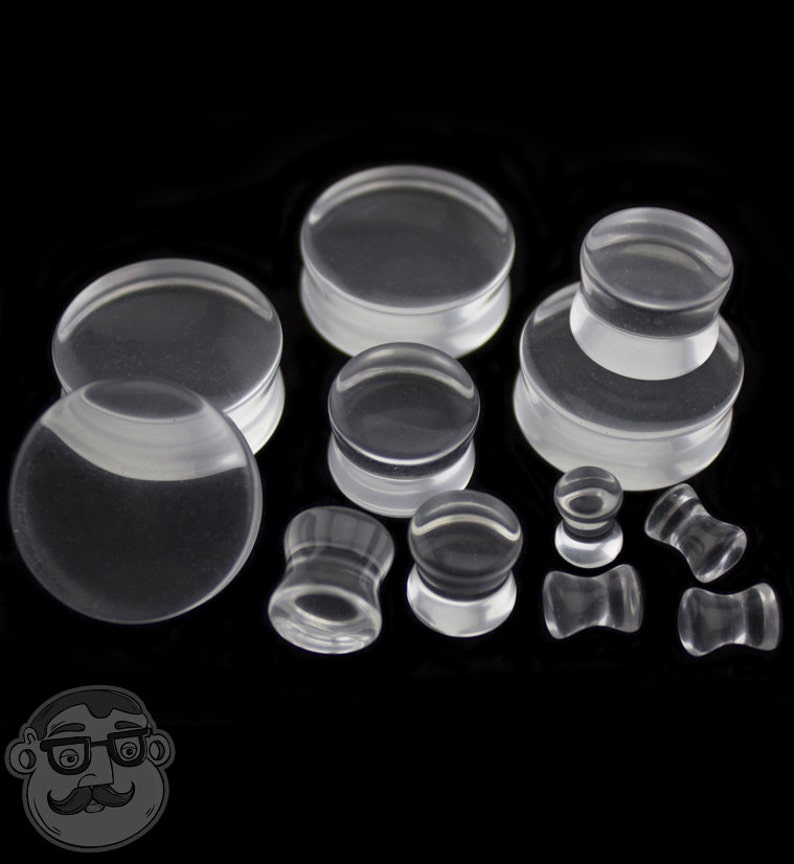 Clear Glass Plugs 8G up to 1 Inch Sold in Pairs Etsy