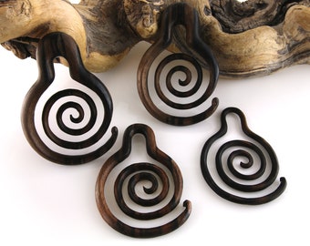 Tortile Wooden Hoop Hangers Plugs Sizes / Gauges (8 Gauge - 1/2") 1 Pair, Stretched Ears, Organic Plugs