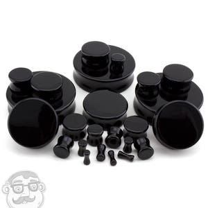 Black Obsidian Stone Plugs - (8 Gauge up to 2 Inches) NEW!