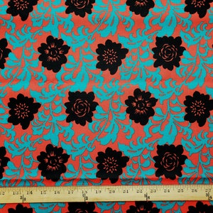 Island Roses (Sold by the Yard): Cotton Oxford Made in Japan