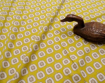 Yellow Apples (Sold by the Yard): Cotton-linen fabric, made in Japan