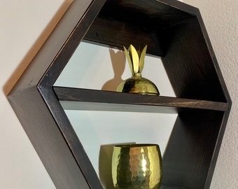 Decorative wall hexagon shelf- (single shelf)