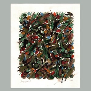 Original Watercolor painting on paper: &quot;Hawaii&quot; 9 1/8&quot; x 8 1/4&quot;, 1991, vintage
