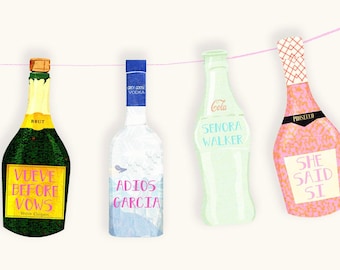 Bachelorette Party Decorations - Customised bottle choices and sayings