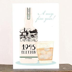 Cartão de aniversário de 80 anos para homem - Whisky 1945