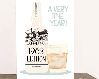 60th Birthday card for man - Whisky 1963