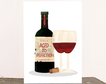 Red Wine Print Personalised For Birthday Anniversary Bar Novelty Gift Red Wine Print Personalised For Birthday Anniversary Bar Novelty Gift