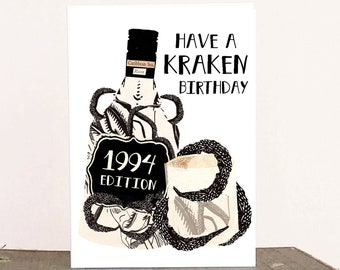 30th Birthday Card for him - Rum bottle