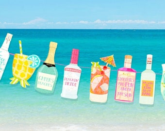 Tropical Beach Themed Bachelorette Party Decorations