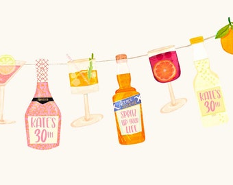 30. Geburtstag Dekorationen - Aperol Spritz Cocktail Party Banner