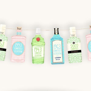 Gin Banner - Birthday Decorations for 30th, 40th, 50th, 60th, 70th, 80th