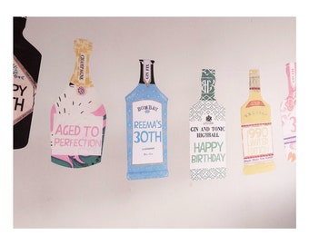 Personalised Rum 50th Birthday Banner x2 Party Decoration Ladies Mens ANY NAME