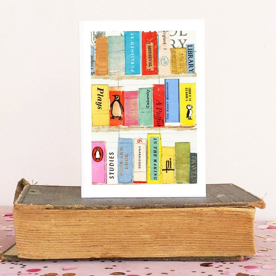 Book Birthday Card - Bookish literary themed card for writer, friend or colleague