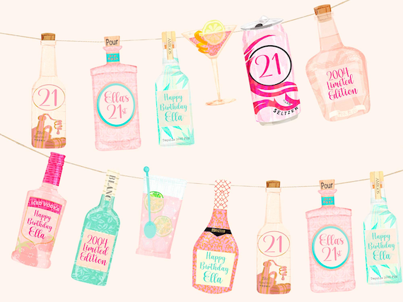 21st Birthday Decorations - Personalised for her or him