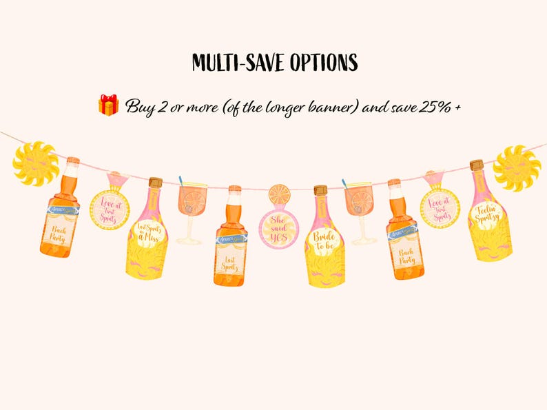 Custom Bachelorette Decorations- Last Spritz als Fräulein-Thema-Banner Bild 8