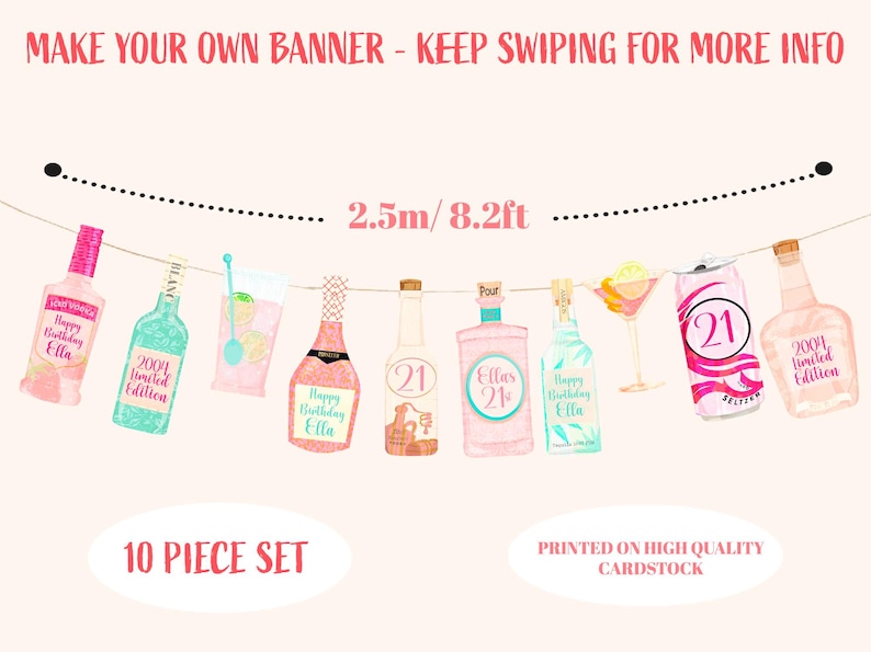 21st Birthday Decorations - Personalised for her or him image 2