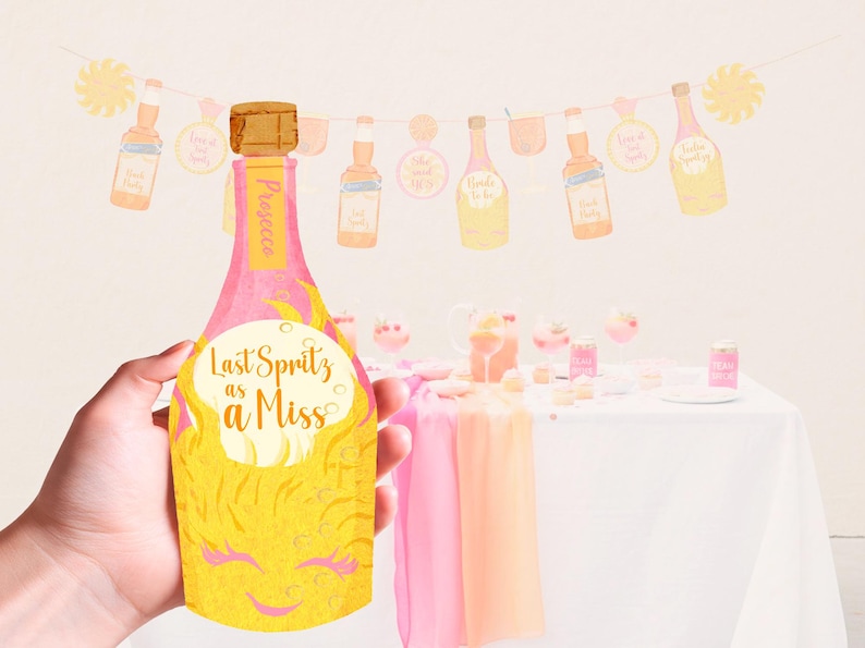 Custom Bachelorette Decorations- Last Spritz als Fräulein-Thema-Banner Bild 1