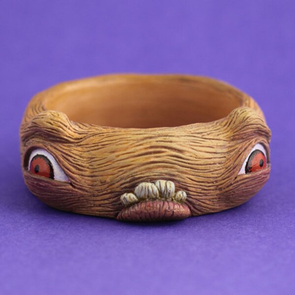 Monster creature bangle unique artist art jewellery sculpted sculpt resin jewelry teeth eyes funky odd weird cool awesome statement flesh