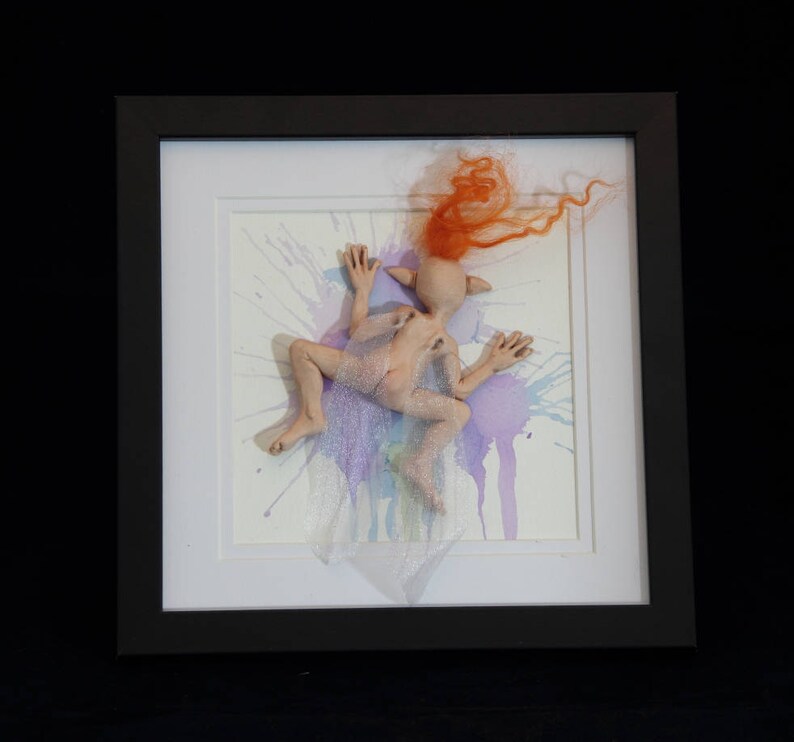 Fairy Faerie Fae Pixie Figure Framed Faux Taxidermy Image 0