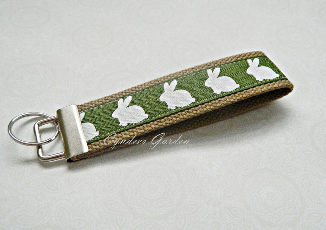 Bunny Rabbit Wristlet - Key Chain - Fob - Holder - Strap - Ring ...