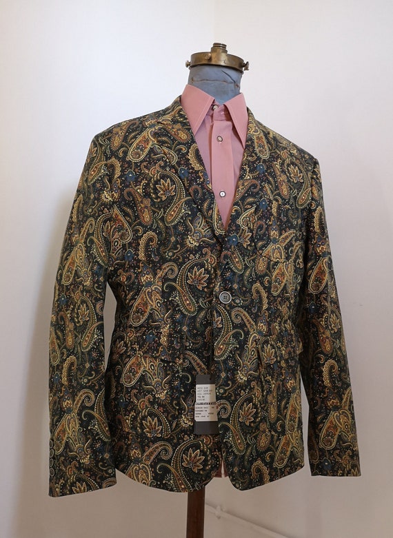 1960's style psychedelic paisley print blazer